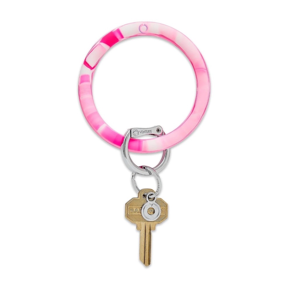Oventure Pink Marble Key Ring Bracelet